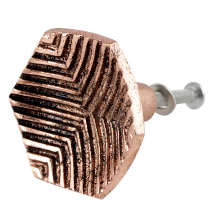 Hexagon Antique Copper Aluminium Cabinet Knob